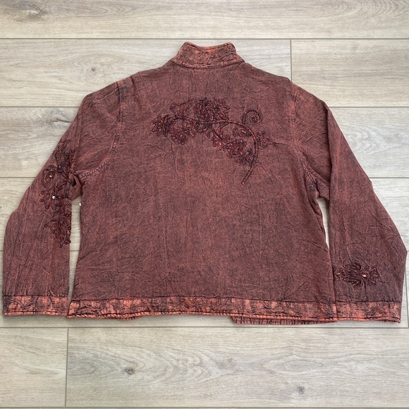 Vintage Flashback Embroidered Jacket Artsy Acid‎ Wash Appliqué - Picture 10 of 16